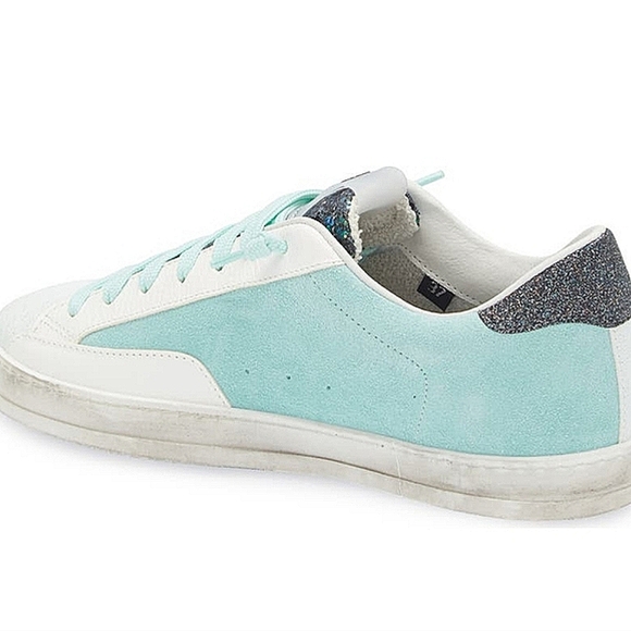 John Low P448 GLITTER Mint Sneakers Womans 38/US 8 GLINIDO $300 NIB - Picture 6 of 16